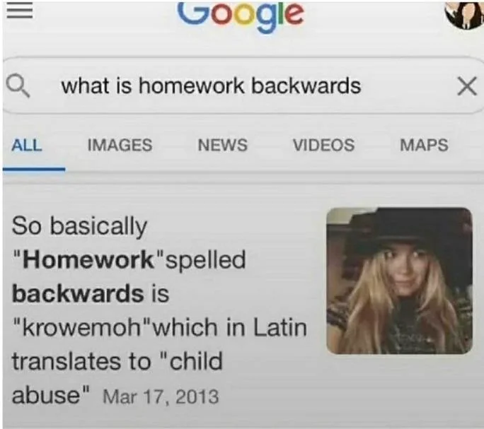 what does homework in backwards mean